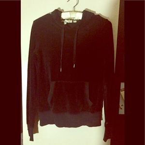 H&M Black velour hood L/S XSmall